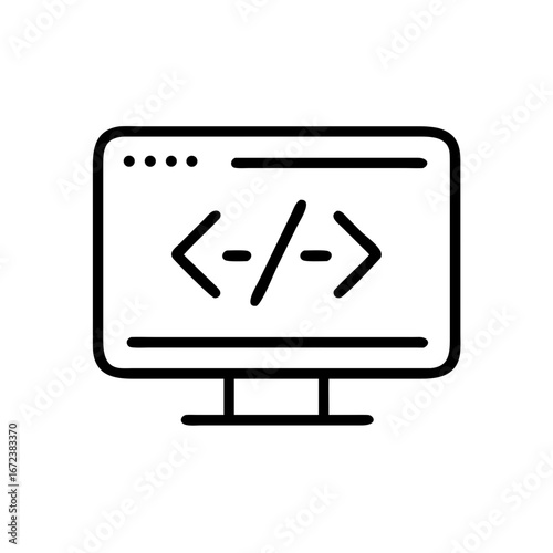 Coding Icon for Programming, Software Development, Web, and Tech Design