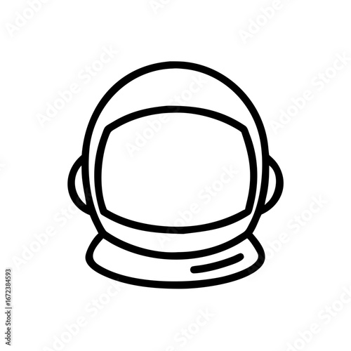 Space Helmet Icon Vector Illustration for Astronomy and Science Fiction Design