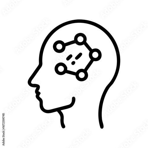 Thought Control Icon Vector Illustration for Psychology and Mind Concept Design
