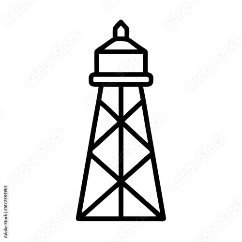 Water Tower Icon Vector Illustration for Architecture and Infrastructure Design