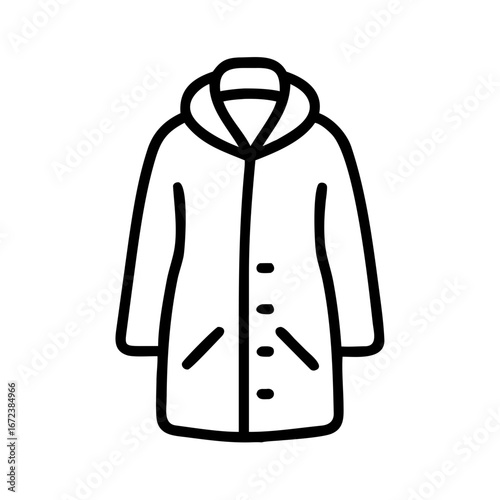 Stylish Winter Coat Icon for Fashion, Clothing, and Cold Weather