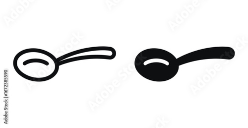 WebUnique spoon icon designs for creative projects and modern logo design, two distinct monochrome variations providing artistic versatility, perfect for websites or branding assets