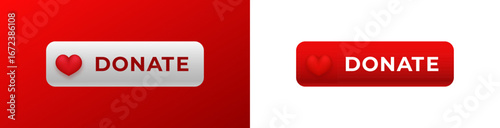Heart icons highlight the word donate on vibrant buttons, enhancing user engagement for donations.