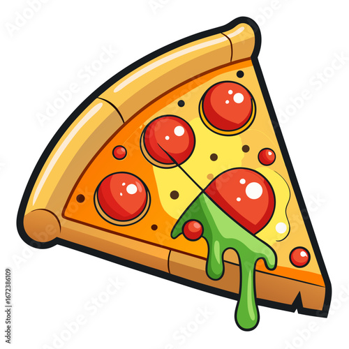 vector illustration of a pizza on white background