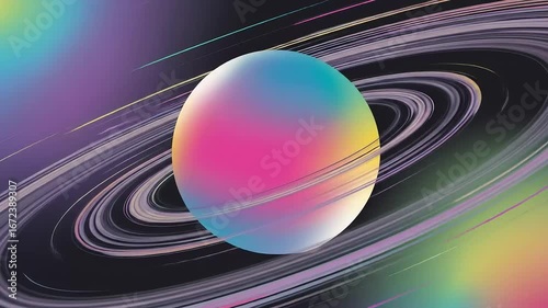 Abstract planet with rings illustration