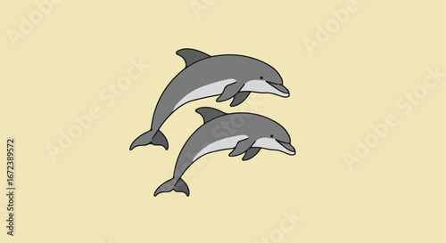 Dolphins Swimming Together in the Ocean (1)