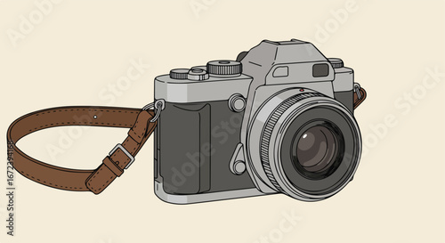 Isolating Classic Film Camera in Studio Setting (Illustration)