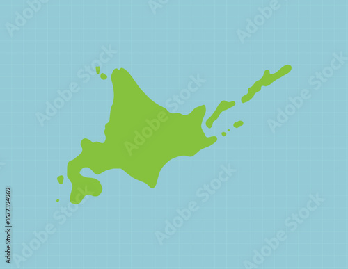 手描きのゆるい北海道の地図背景イラスト