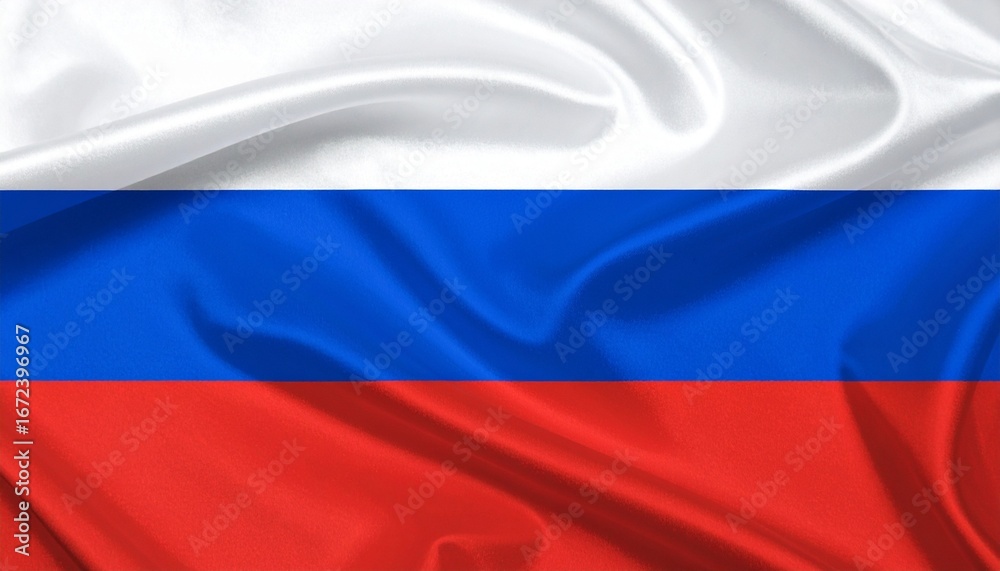 Fototapeta premium French national flag waving against a blue sky with clouds.