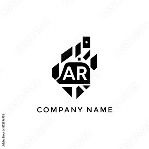 Abstract Geometric Logo Design with Initials AR.