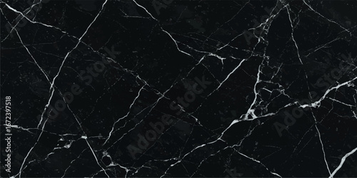 Black marble with white veins, a luxurious natural stone texture with intricate patterns, perfect for backgrounds and design