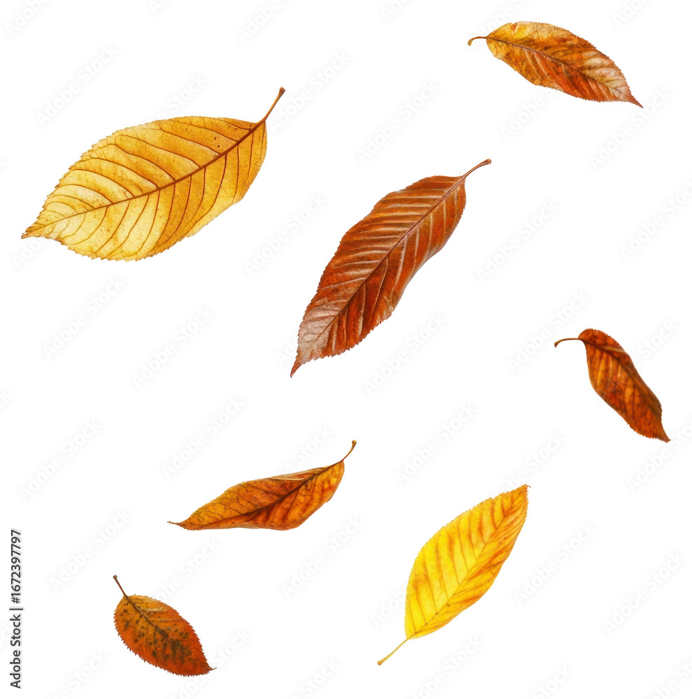 Obraz premium PNG Autumn leaves falling to the ground leaf background autumn.