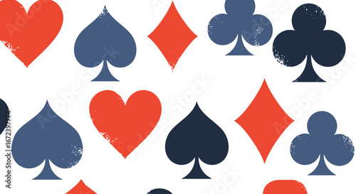 Stylish playing card suits pattern design creating a bold, modern aesthetic for games and fun