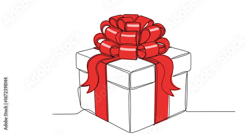 Elegant red ribbon gift box: perfect for celebrations, holidays, and special moments