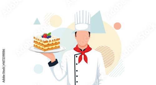 A Culinary Professional Presenting A Exquisite Dessert On A Stylish Plate
