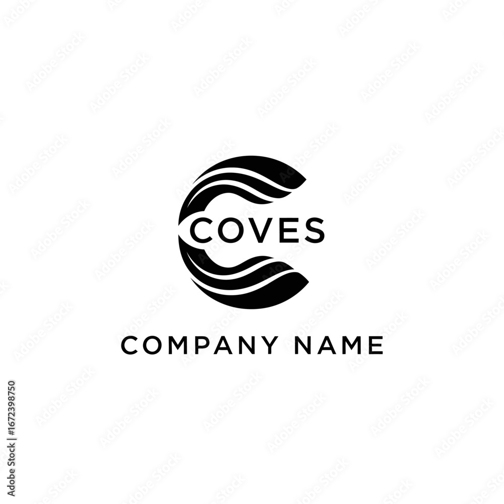 Obraz premium Abstract Wave C Logo Design for Company Branding.