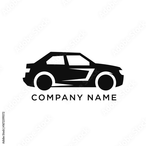 Black Silhouette Car Logo Design.