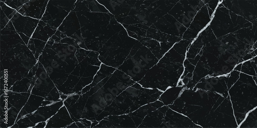 Black marble texture with white veins, natural stone surface for luxury design