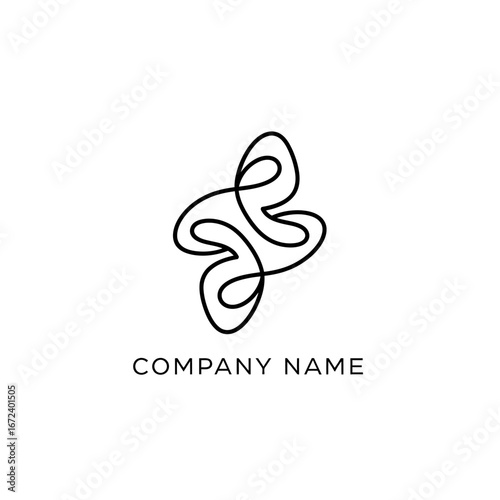 Elegant Abstract Logo Design with Continuous Line Art Style.