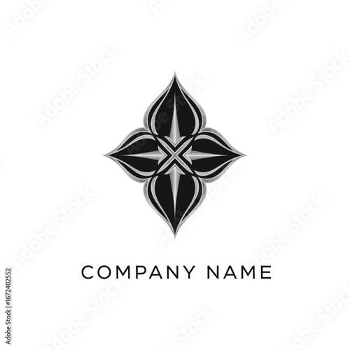 Elegant symmetrical abstract logo design for modern company branding and corporate identity.