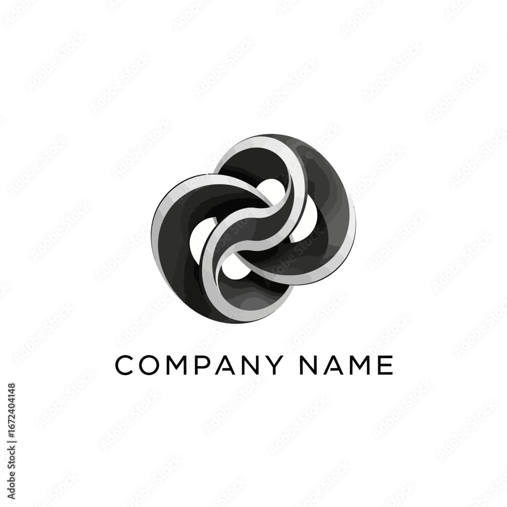 Obraz premium Intertwined Circles Logo Design.