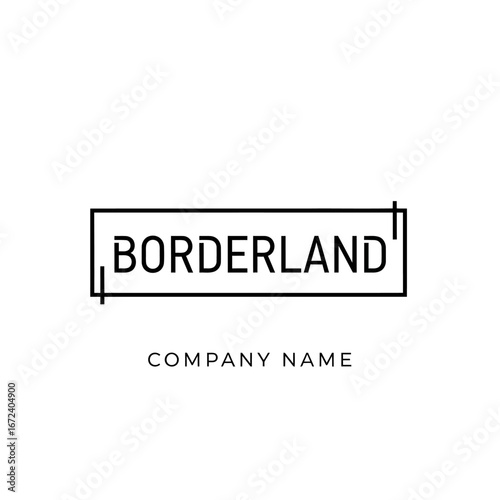 Minimalist BORDERLAND Logo Design with Rectangular Frame and Company Name.
