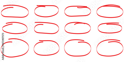 Collection Vector circular scribble doodle round circles for message note mark design element. Set of Hand drawn circle line sketch. Highlight oval circle hand drawn doodle frames. Free pencil round