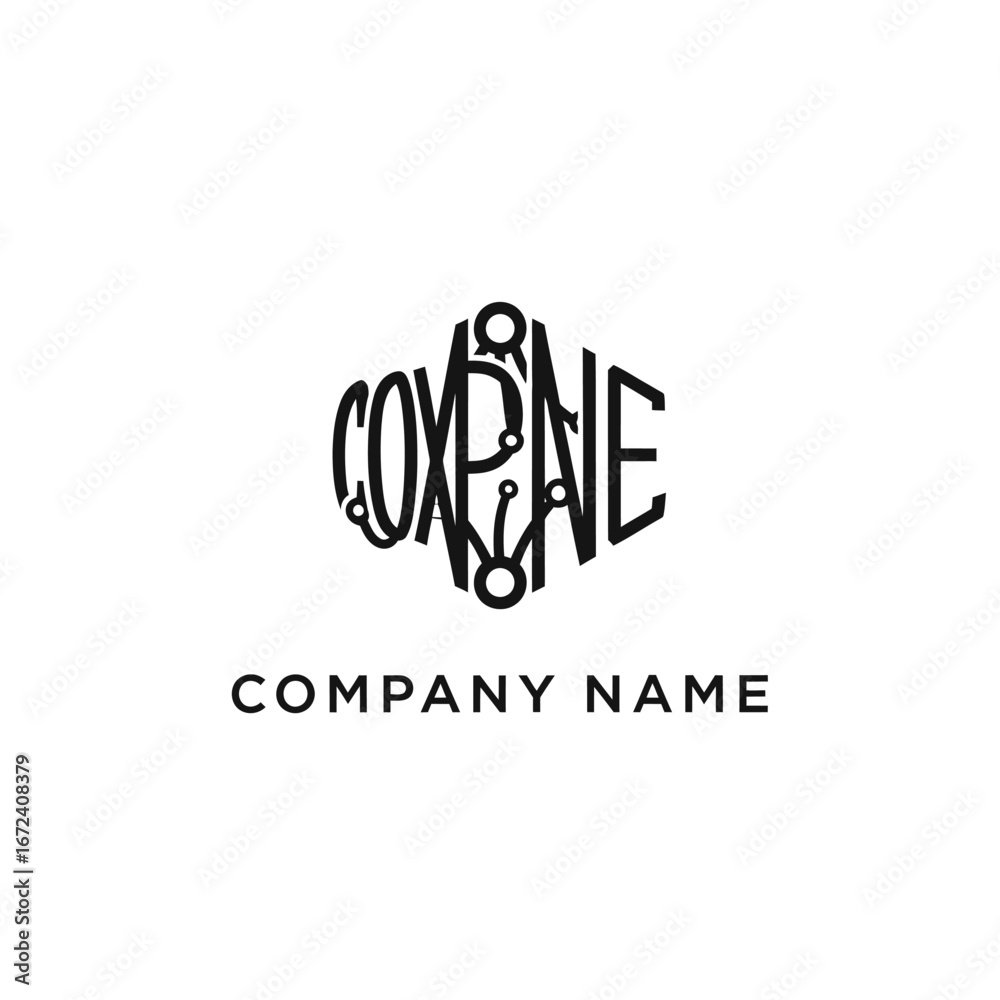 Fototapeta premium Modern Hexagonal Logo Design with Company Name Text.