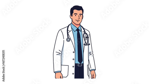 Professional in the Medical Field: A professional, meticulously dressed doctor stands, emanating an air of expertise and unwavering dedication to health and well-being.