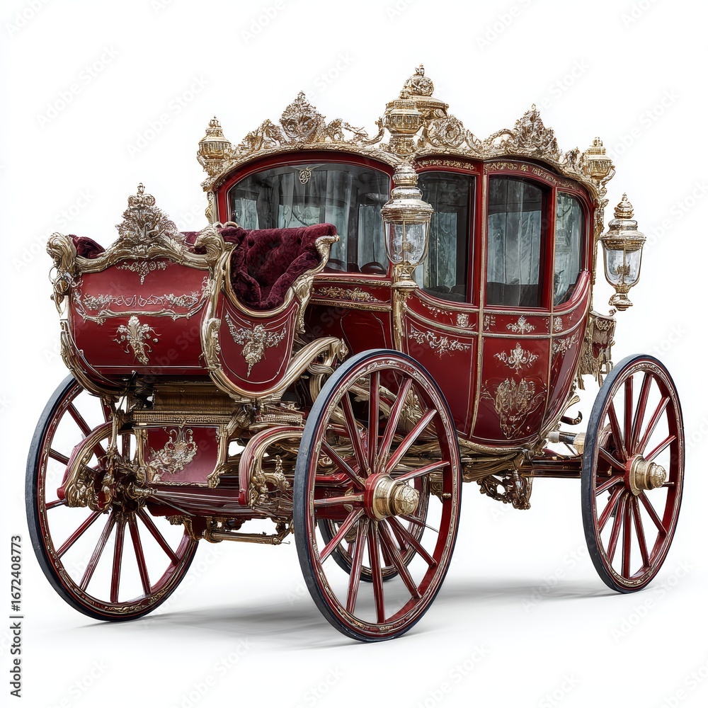 Fototapeta premium A luxurious vintage carriage with ornate detailing, evoking a sense of history and elegance