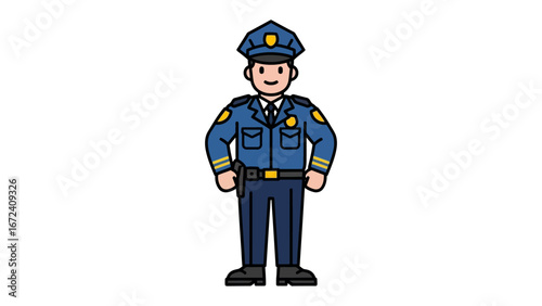 The Guardian in Uniform: A determined police officer, embodying service and safety, stands tall in their official attire.
