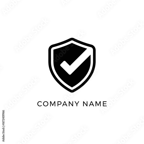 Shield icon with check mark, representing security and company assurance.