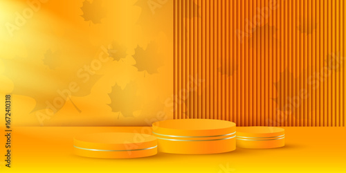 Orange autumn podiums