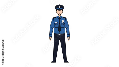 Security Guard in Uniform: A vigilant security guard in a crisp uniform, embodying authority and readiness, stands at attention, conveying professionalism and safety.