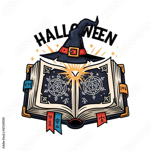 a Halloween magic book
