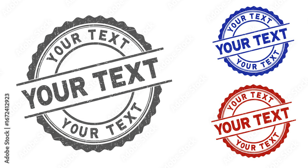 Fototapeta premium Create authentic looking custom stamps with this versatile design element in gray, blue, and red for business branding and promotional materials