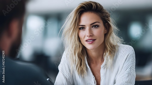 Wallpaper Mural Banking officer discussing loan with client during financial consultation Torontodigital.ca