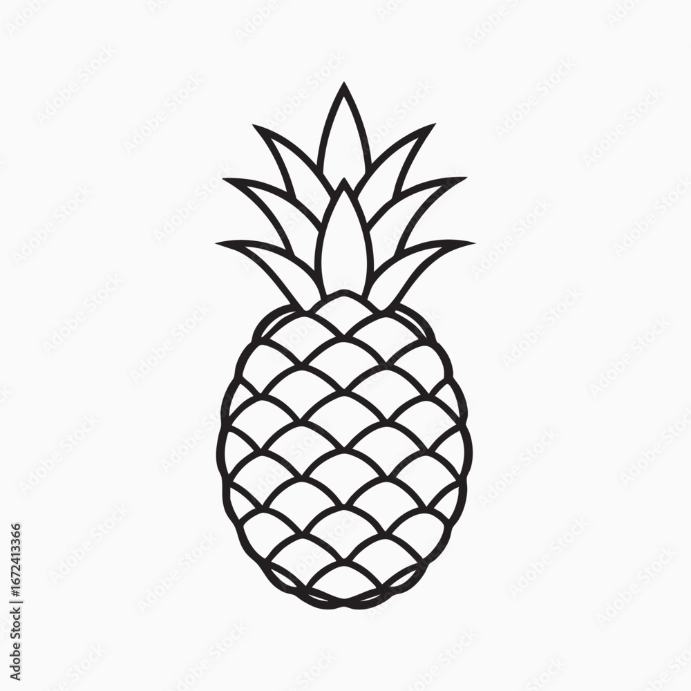 Obraz premium Vibrant tropical pineapple illustration with a clean modern design