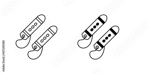 Laser  set icon with white background vector stock illustration