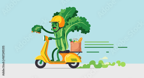 Animated Vegetable Mascot Delivers Fresh Produce on Scooter With Speedy Service