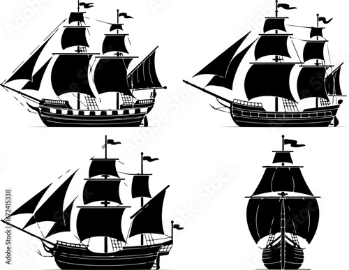 Vintage Sailing Ships Collection" Vector Bundle
