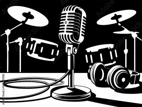 "Music and Audio Equipment Illustration" Vector Bundle