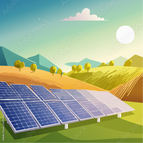 Panneaux solaires, extérieur, nature, soleil