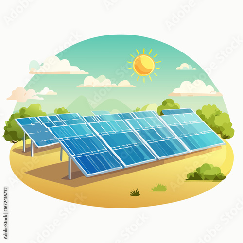 Panneaux solaires en extérieur, nature soleil, arrière plan blanc, énergie renouvelable