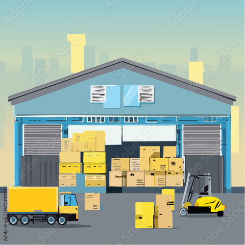 Entrepôt, logistique, marchandise, entreposage