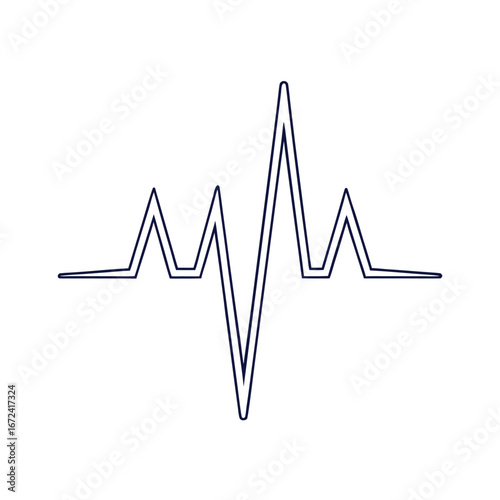 Dark blue electrocardiogram line graph on white background heart pulse 1