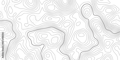 Weather Map Seamless Pattern. Abstract Topography Texture with Lines. Vector Backgrounds Set with Topographic Contour