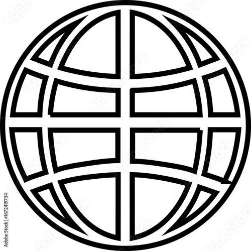 Globel icon, world icon, internet symbol, global network illustration, earth vector logo on white background, minimal worldwide design, Vector illustration !