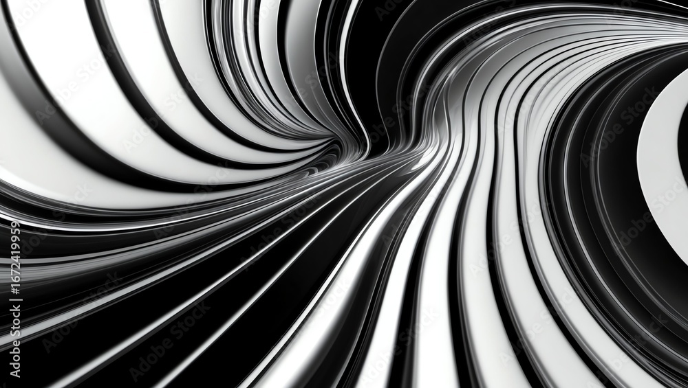 Obraz premium Abstract glassy combination of white and black gradient wave background