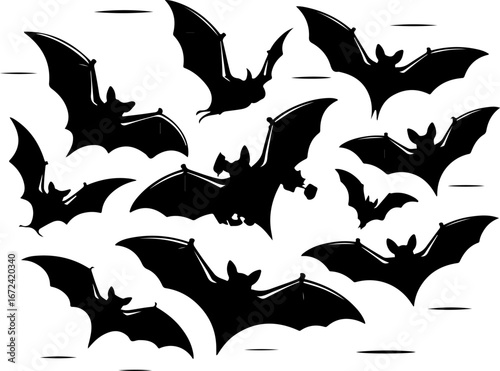 "Bat Silhouettes Collection" Vector Bundle